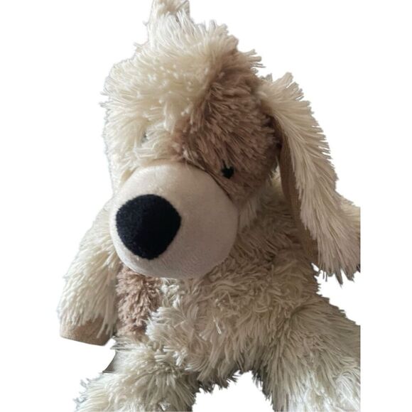 Warmies White Brown Stuffed Dog Plush Toy - Picture 2 of 11